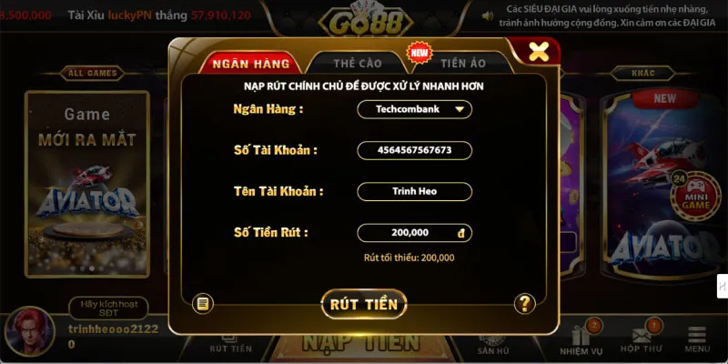 Hướng dẫn nạp rút Go88 nhanh hơn 